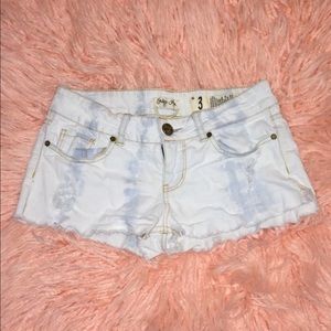 ACID WASH DENIM SHORTS INDIGO REIN JEAN SHORTS